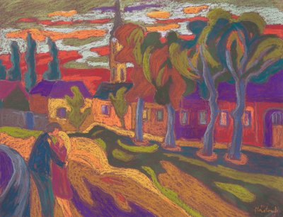 Jesienna miłość, 2008 (pastel na papierze) autorstwa Marta Martonfi Benke